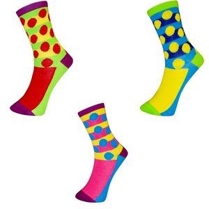 YELETE 3 Pack of Fashion Womens Socks Multi Color Bright Stretch Crew Socks 2nd